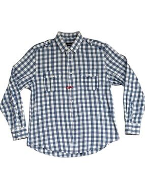 J. Campbell - Blue and White Plaid Shirt - Large